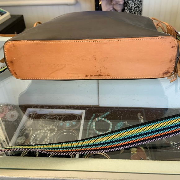 Consuela Gray Crossbody with Colorful Stripe Strap and Tan Accents - Picture 6 of 9